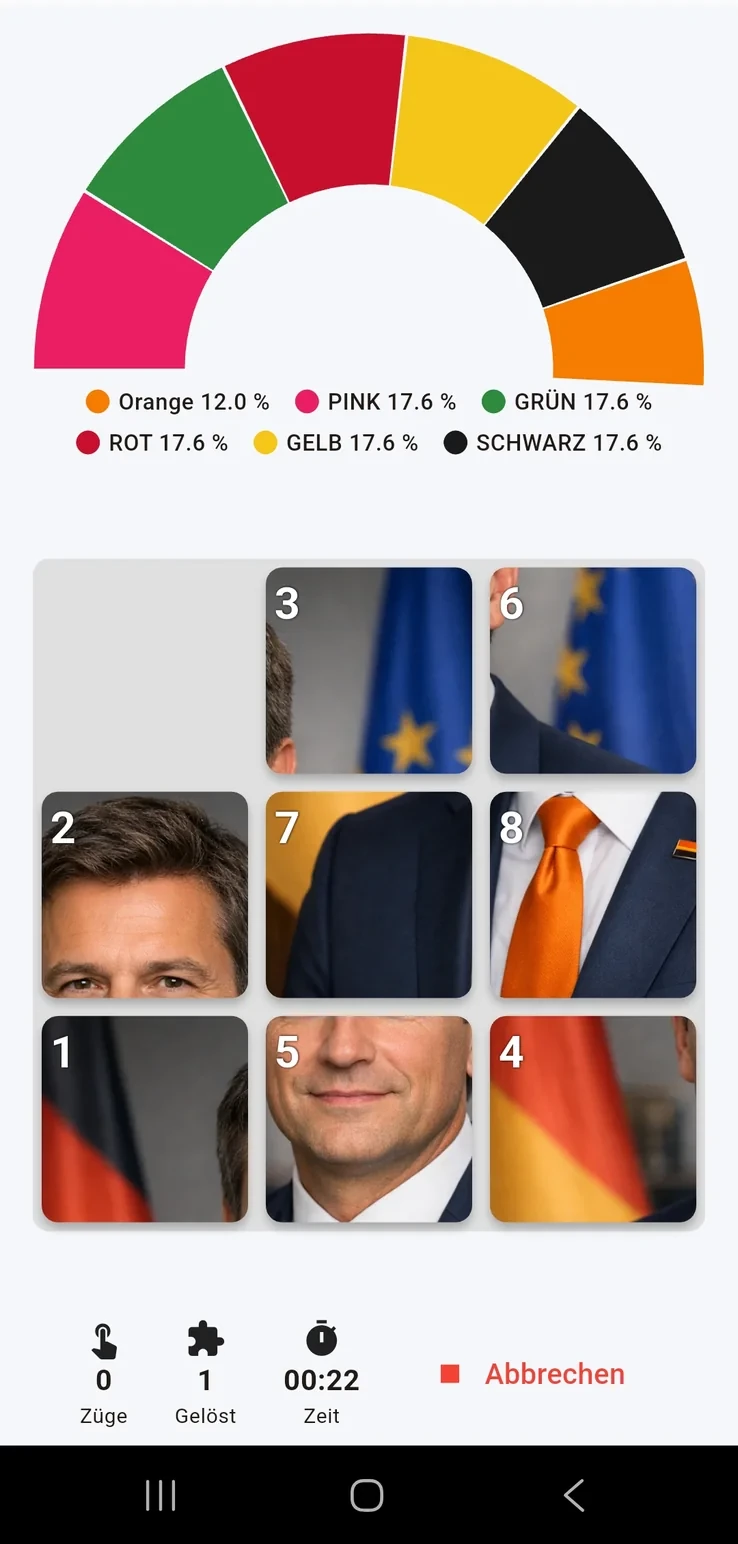 Die Welle App - Schiebepuzzle-Spielansicht